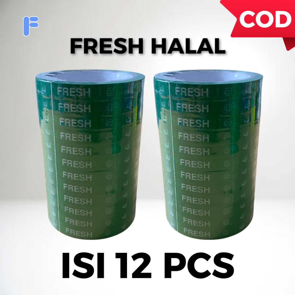 

12 PCS Lakban Hijau Sayur Buah Fresh Vegetables - Isolasi Fresh Makanan 18 Mm x 50 M