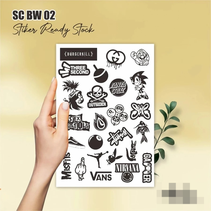 

STIKER CASE MOTIF READY STOCK - STIKER VINYL PUTIH TAHAN AIR SC BW 02 MURAH