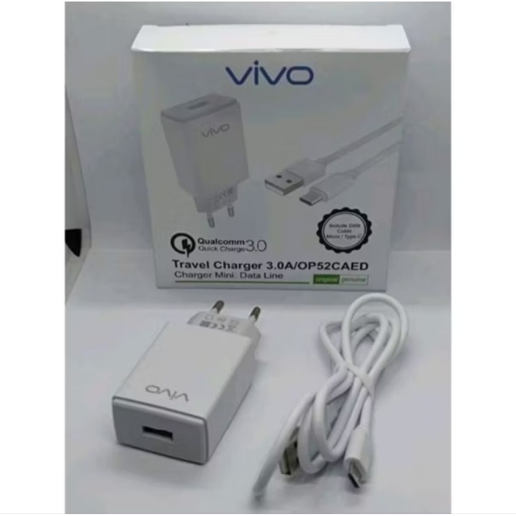CHARGER CASAN MICRO USB VIVO Y65 / VIVO 1601 / VIVO 1609 ORIGINAL 99%