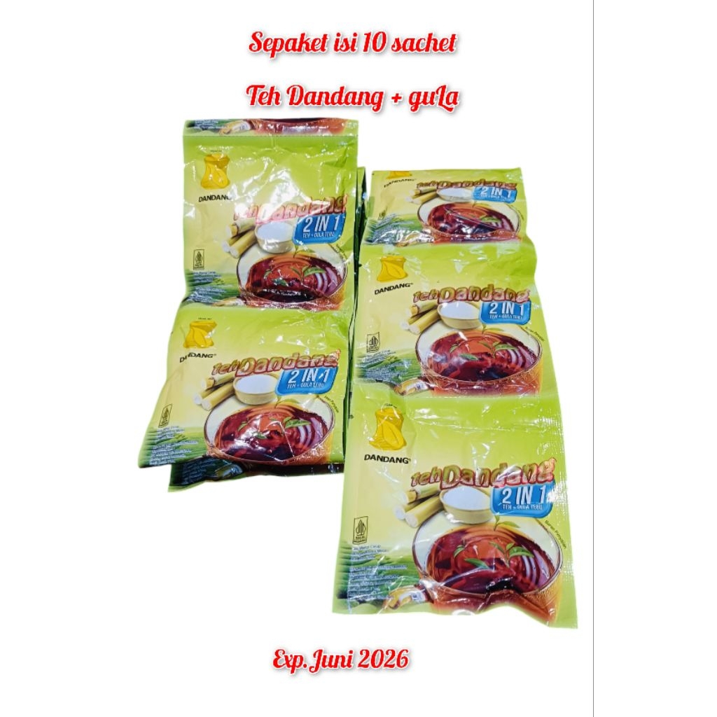 

Teh dandang renteng2in1teh+gula 1renteng isi 10pcs