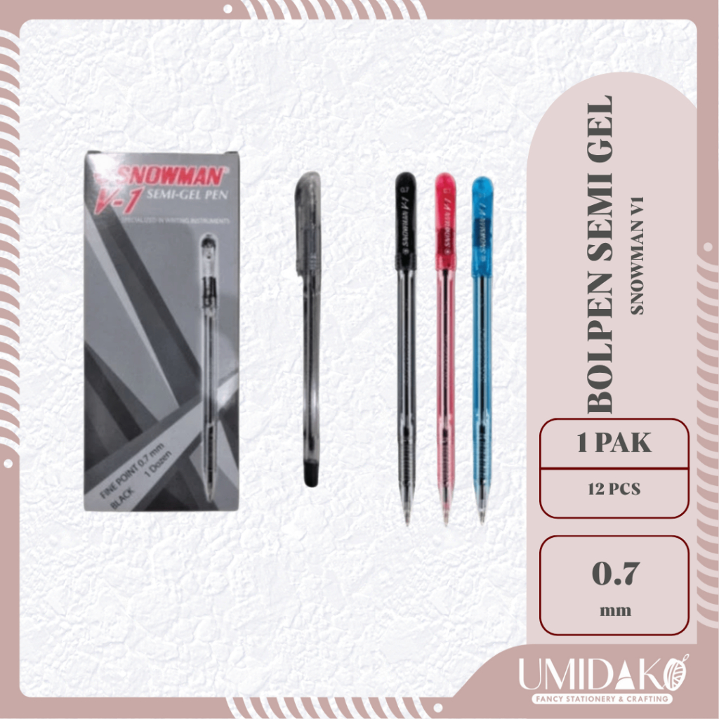 

[UMIDAKO] BOLPOIN/PULPEN/BOLPEN SNOWMAN V 1 SEMI GEL