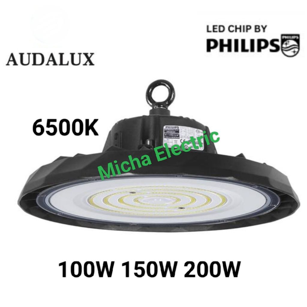 Lampu High Bay LED 100w 150w 200w 6500K Audalux / Lampu Gantung/ Lampu Gudang/ LED UFO Chips By Phil