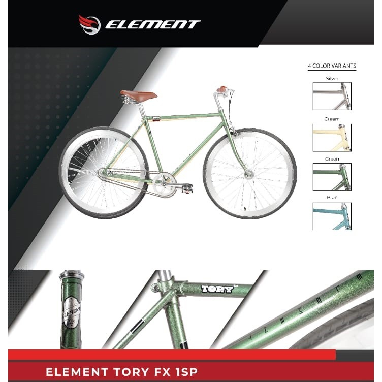 [NEW] Element Sepeda FIXIE 700c TORY FX Fixed Gear Rem Torpedo