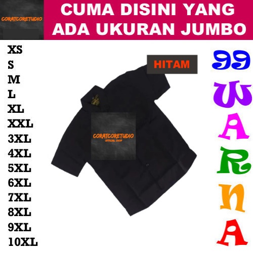 Hem Cowok Kemeja Laki Anak Short Shirt Basic Plain Polos 1 Kantong Saku Lengan Pendek Polos HITAM Si