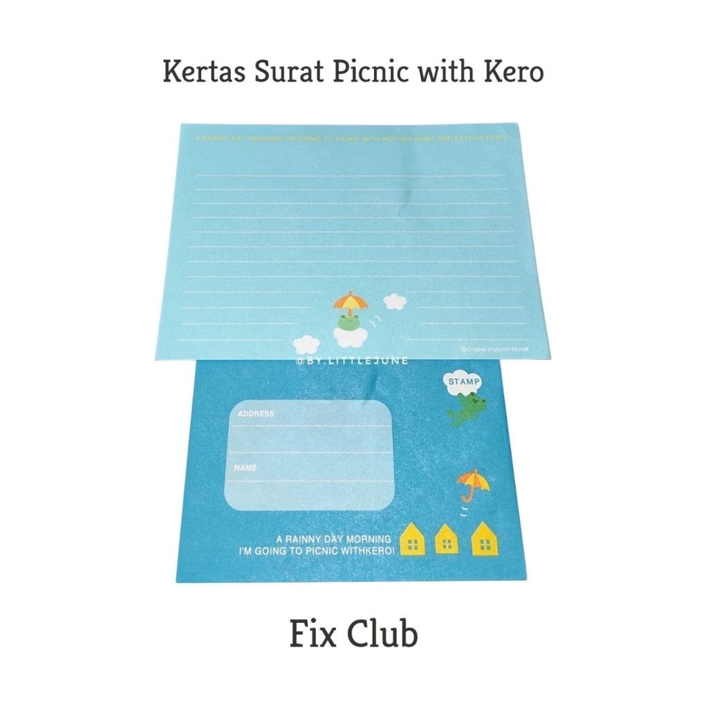 

NEW : Kertas Surat Picnic with Kero by Fix Club // 1 Set Letterpad Lucu Bergaris Aesthetic Full Color / 75gsm