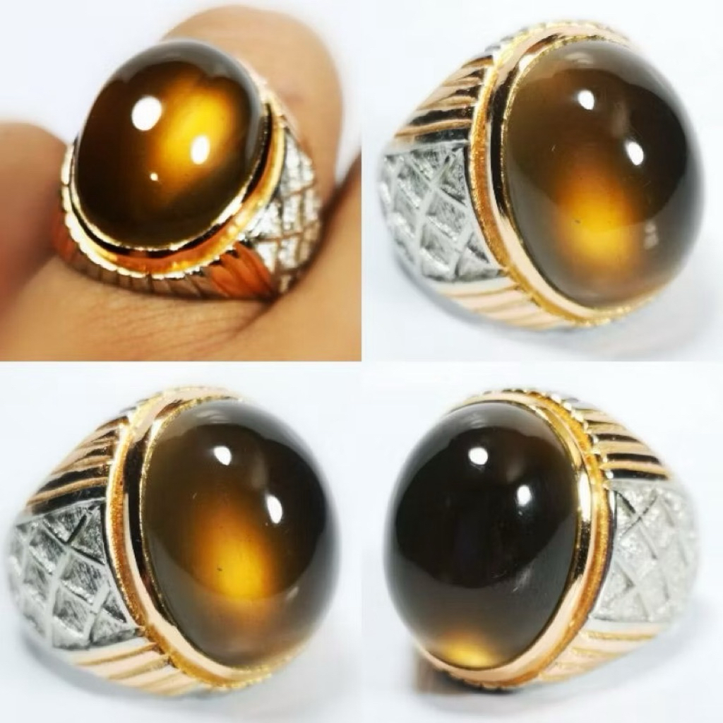 Batu Cincin Natural Akik Bio Solar Aceh Neon Super Giwang Kristal