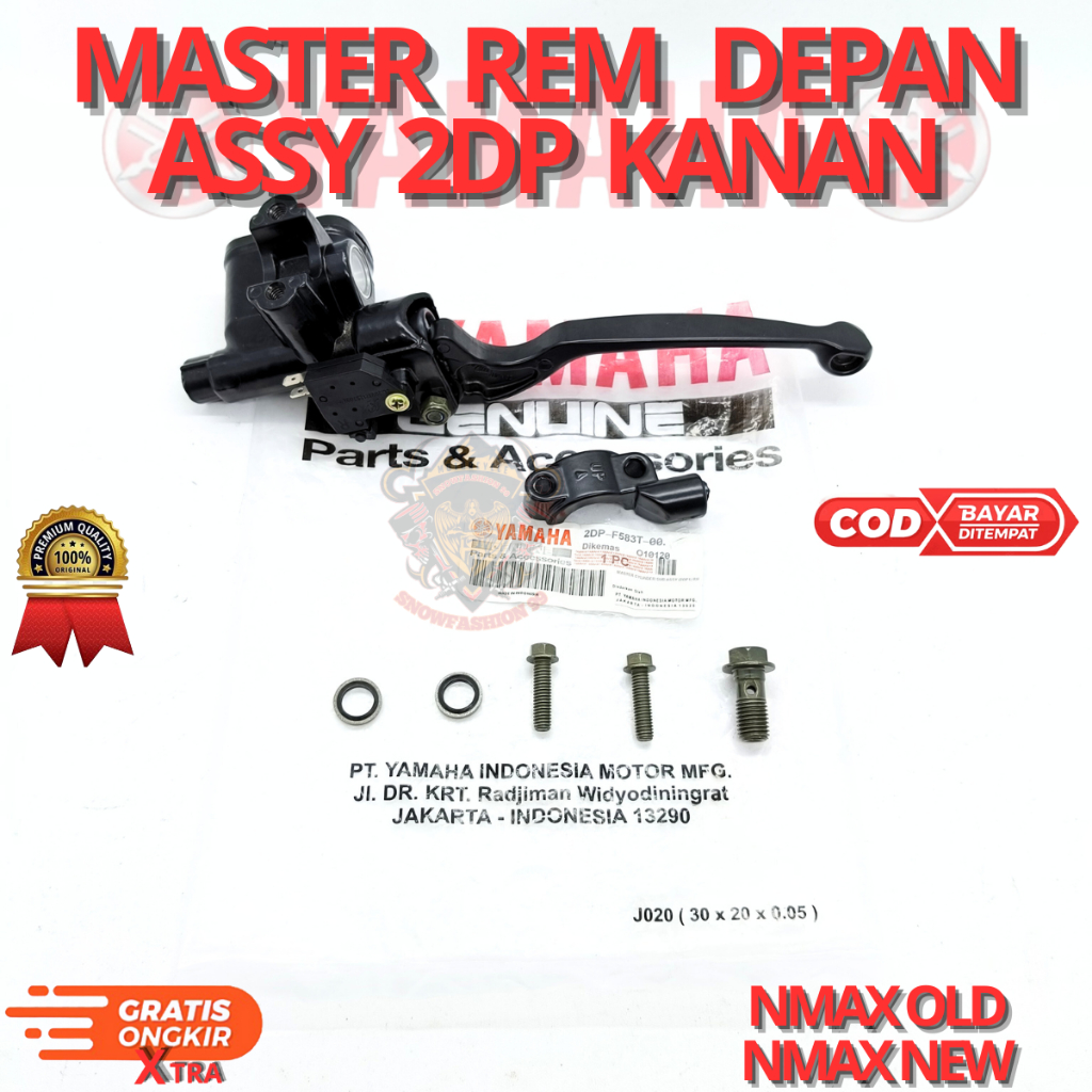 MASTER REM DEPAN ASSY 2DP KANAN UNTUK MOTOR NMAX OLD,NMAX NEW.BERKUALITAS ORIGINAL ASLI ORI