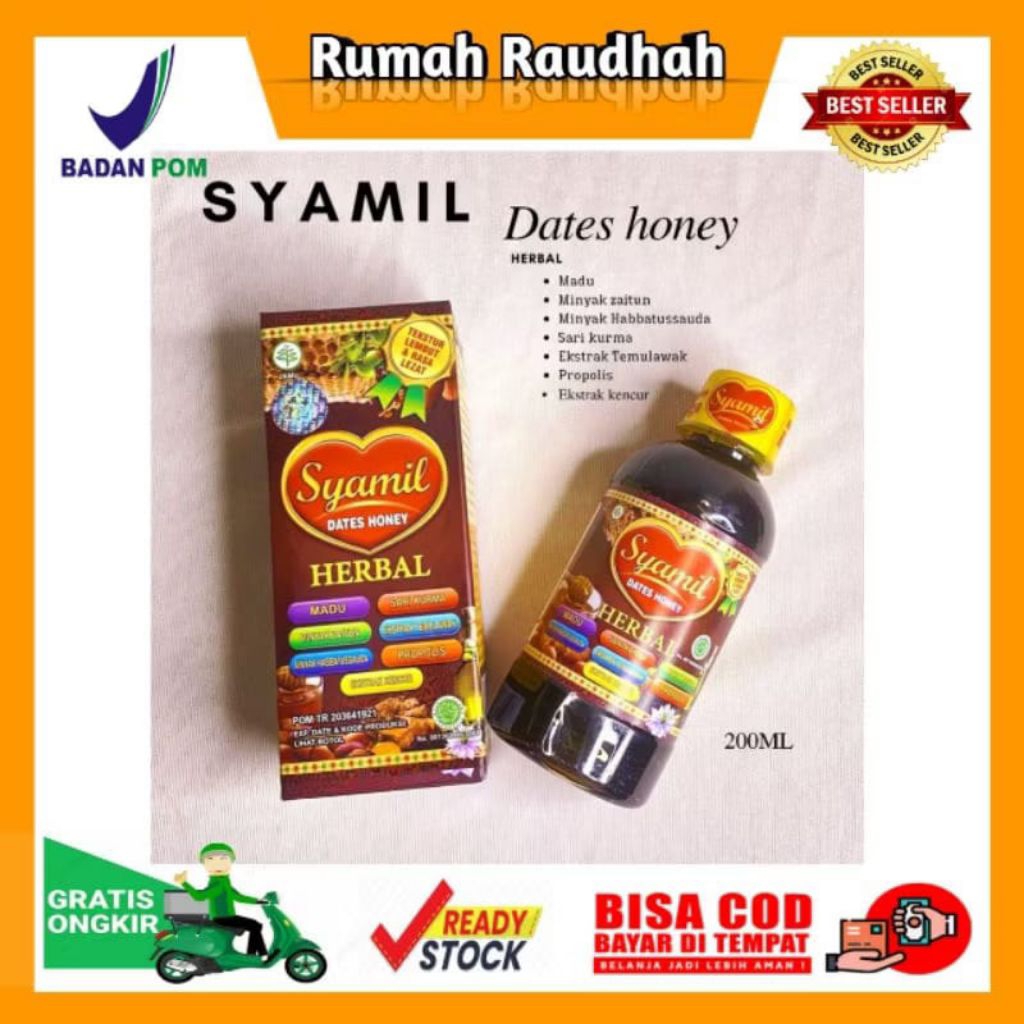 

MADU SYAMIL DATES HONEY (HERBAL) ORIGINAL 200 ML - SYAMIL HERBAL DEWASA PENAMBAH IMUN