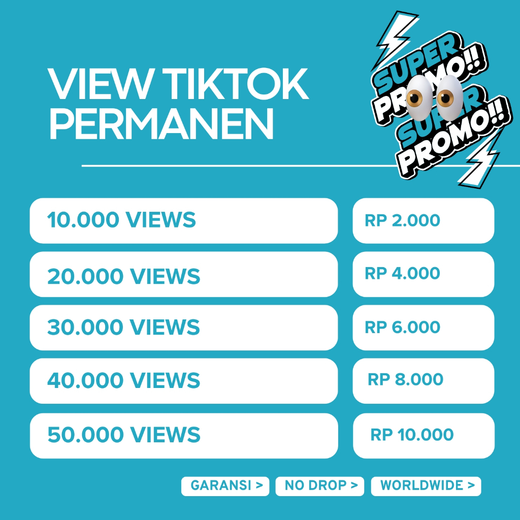 PROMO Permanen View Tiktok Fyp Views Tiktok Viewer Permanen No Drop