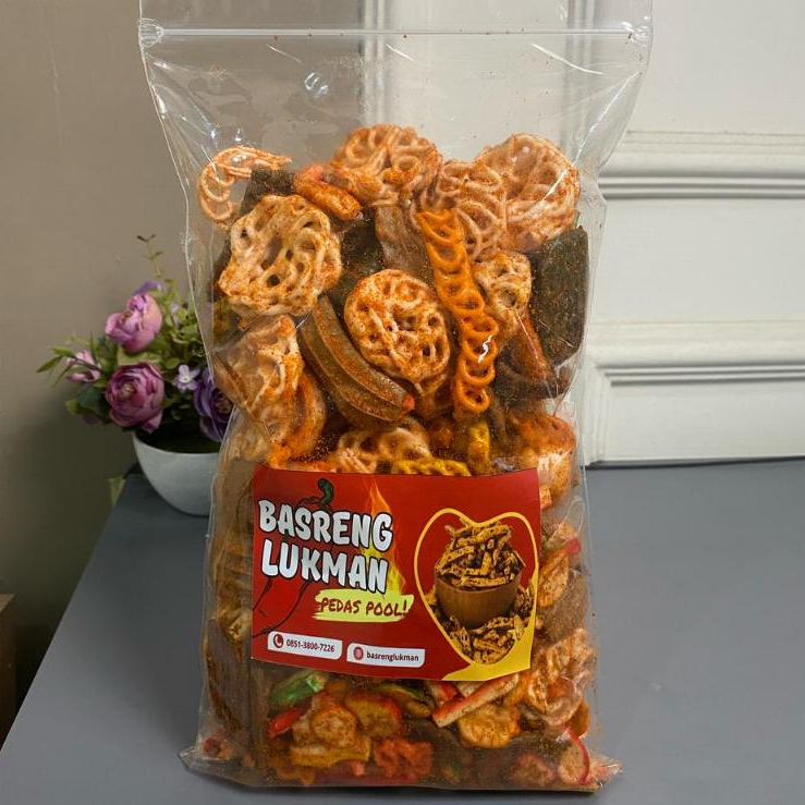 

basreng lukman_kerupuk seblak campur gurih pedas kriuk renyah cikruh kemasan KUMPLIT