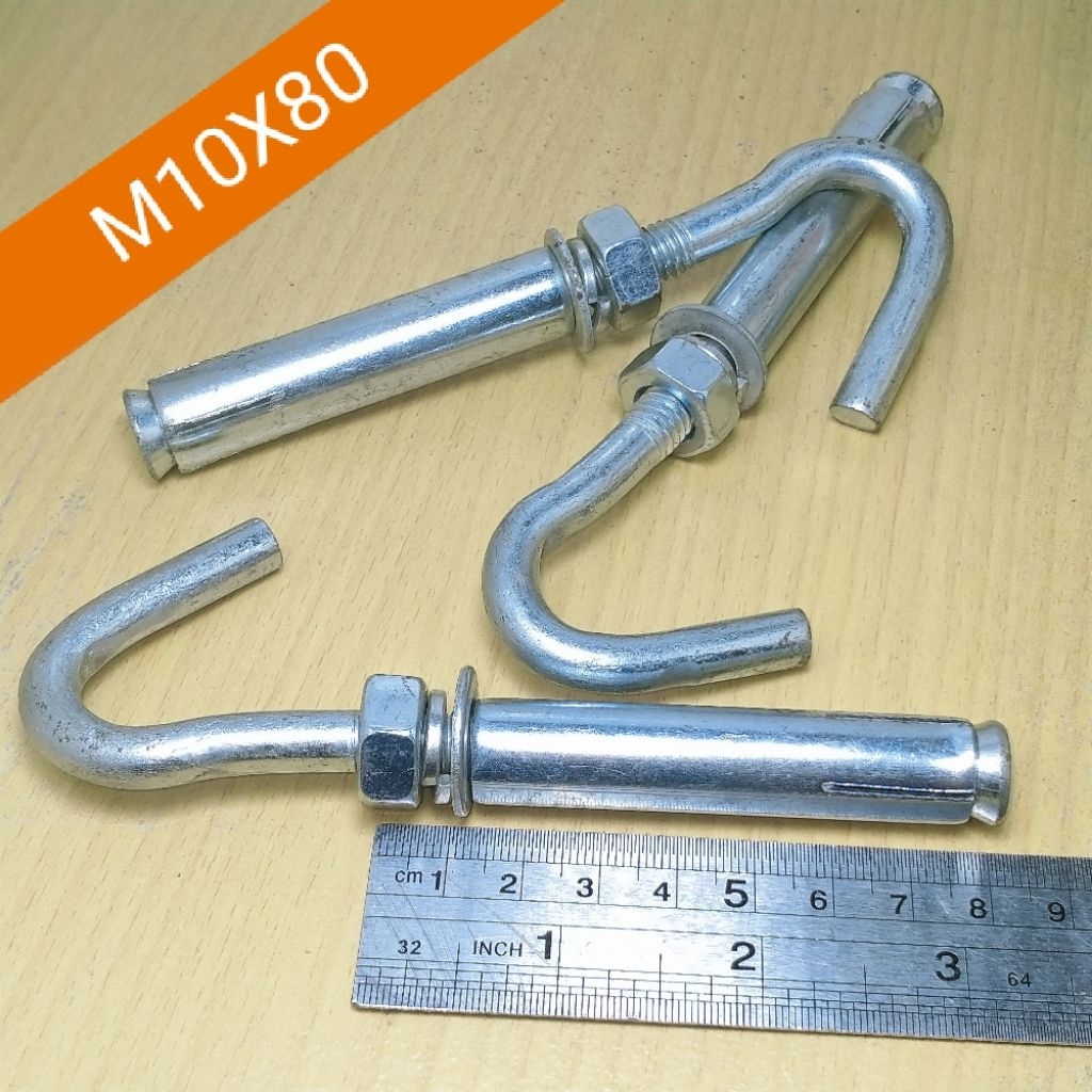 hook dynabolt m10x80 hook anchor dynabolt gantung m10x80 hok bolt