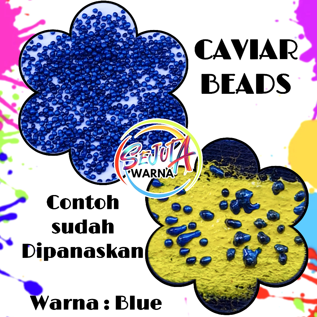 

CAVIAR BEADS SPESIAL EFEK SABLON BUTIR CAVIAR BIRU BLUE 100GR