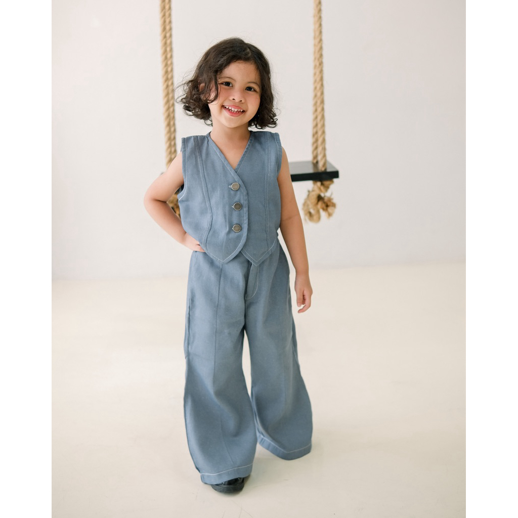 Stelelan Denim anak cewek Jennie vest denim anak | rompi jeans anak