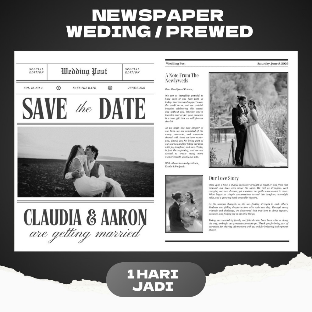 Custom Majalah Wedding / Poster Foto Prewedding / Properti Foto Prewedding / Properti Maternity