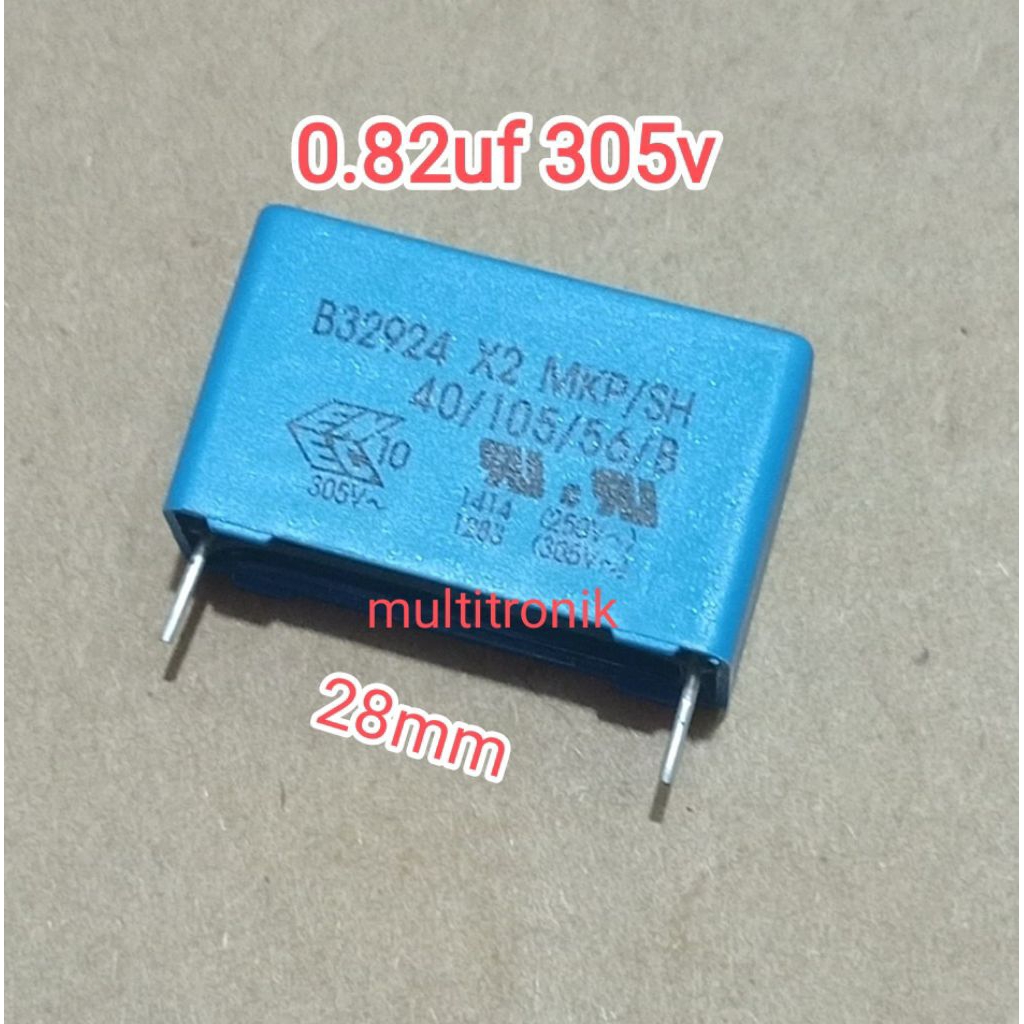 EPCOS MKP 0.82UF 305VOLT MKP X2 28MM– Capacitor Film X2 Safety Capacitor