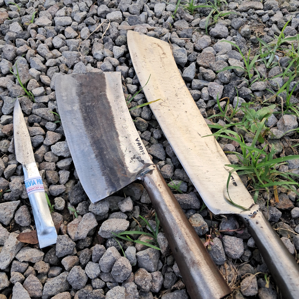 Paket Hemat Pisau Dapur Pisau Daging/Tulang Bahan Baja Per Serbaguna GRATIS PISAU KECIL