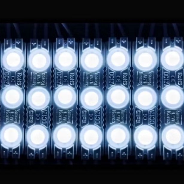 Jlelectro [50 Pcs] Lampu Led Modul Samsung 3 Mata 12Volt Dc 1,5Watt Putih , Lampu Neonbox, Lampu