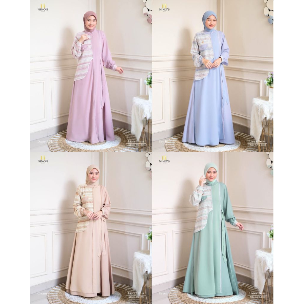 Liora dress gamis terbaru premium original by Ninos design