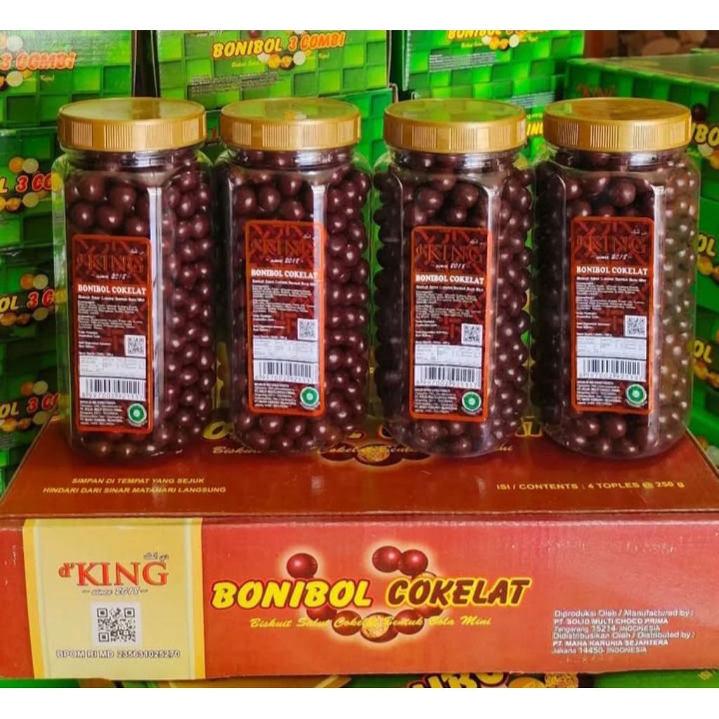 

D'king Bonibol Rasa Cokelat & Combi 1 Kotak Isi 4 Toples