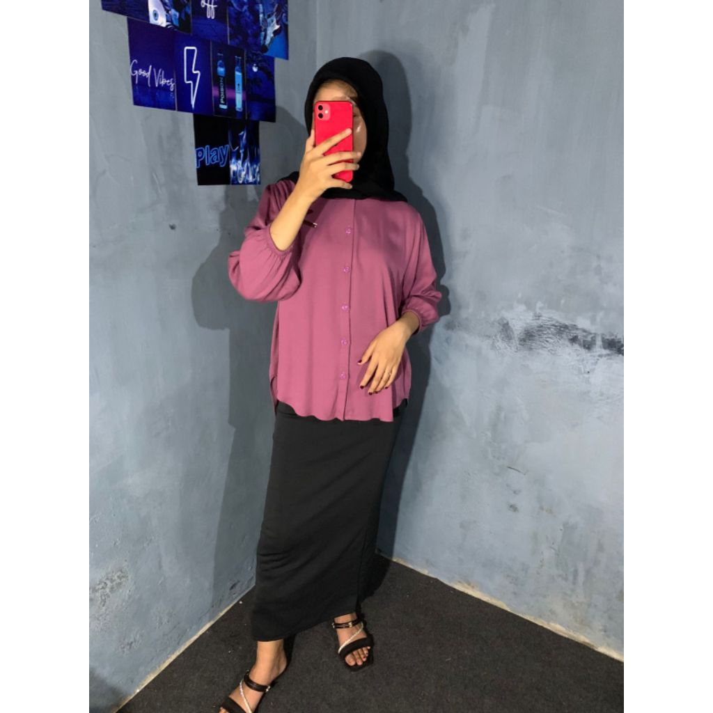 Kemeja Rayon Twill Premium, Atasan Kekinian, Atasan Wanita Kekinian , kemaja adem,  bahan jatuh, gak