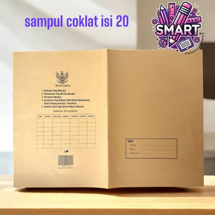 

(20PCS) SAMPUL COVER COKLAT POLOS DAN PANCASILA /SAMPUL BUKU PREMIUM/SAMPUL BUKU UKURAN KWARTO DAN BOXY