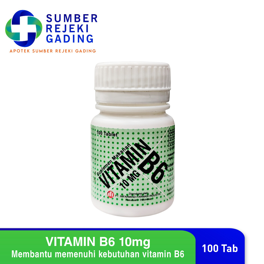 Vitamin B6 Botol Isi 100 Tablet Infarmind - Membantu memenuhi kebutuhan vitamin B6