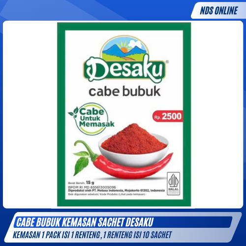 

Cabe Bubuk Sachet Desaku – Pedas Praktis untuk Masakan | 1 Renteng isi 10 Sachet