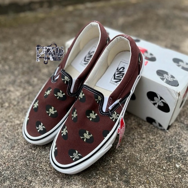 Vans Slip On Vault OG Lx X Wacko Maria Brown Original Resmi ( DEAD STOCK )