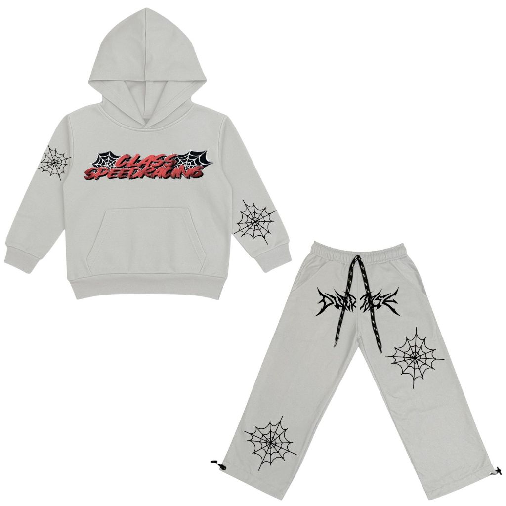 Setelan Anak Laki-Laki/Perempuan Usia 5-13 Tahun/Setelan hoodie/Skena Anak Bintang Spider Premium Je
