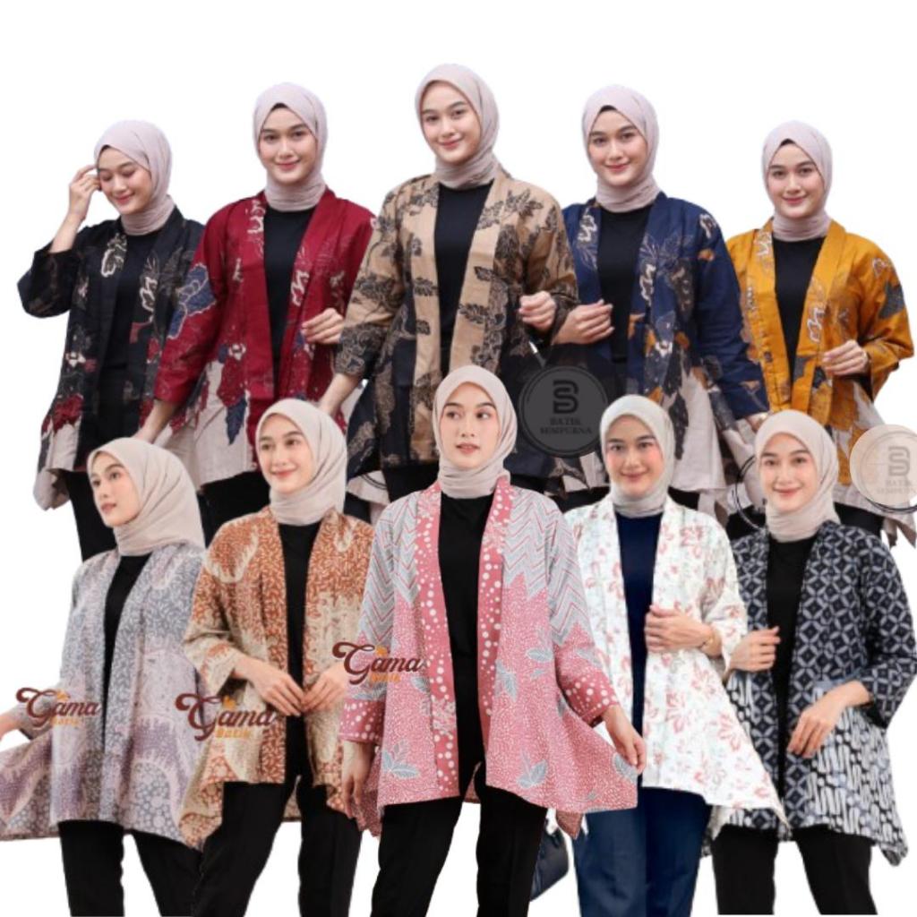 Blazer Batik Atasan Baju Batik Wanita Kerja Outer Batik Modern