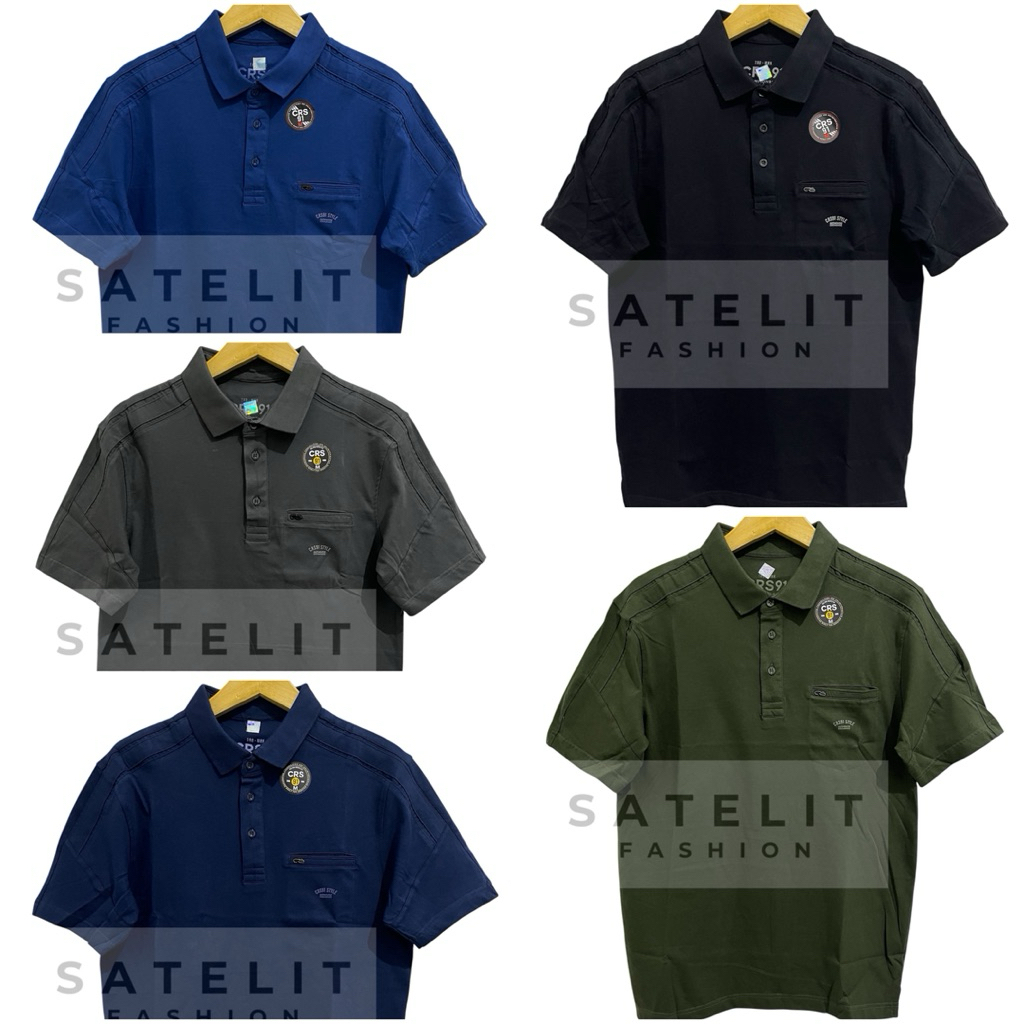Crs 91 Original Kaos Kerah Polo Pria Polos COMBED (Kancing Kantong)