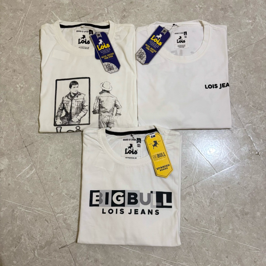 kaos lois pria original Putih