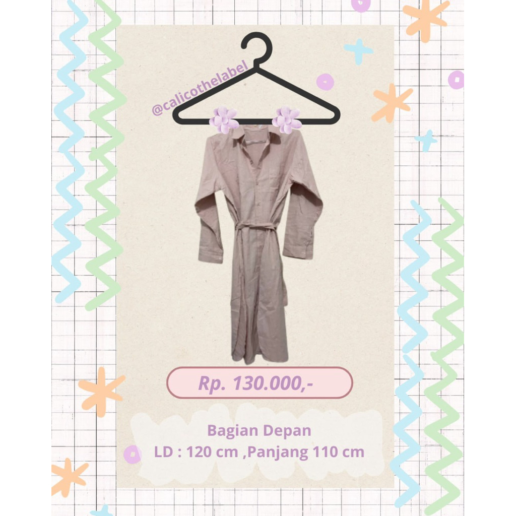CALICO - Dress Kemeja Wanita Panjang, hijab friendly, , dress kemeja polos