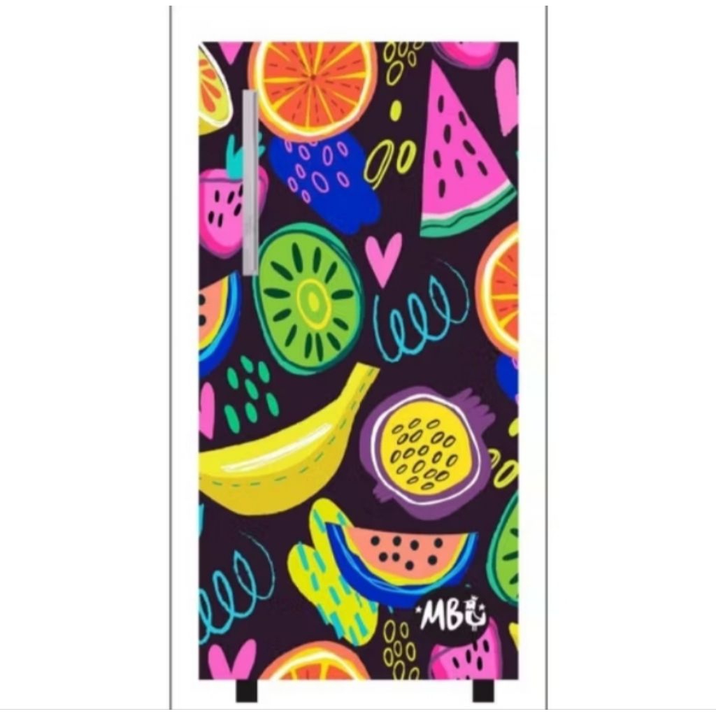 STICKER KULKAS 1 PINTU TERBARU MOTIF BUAH