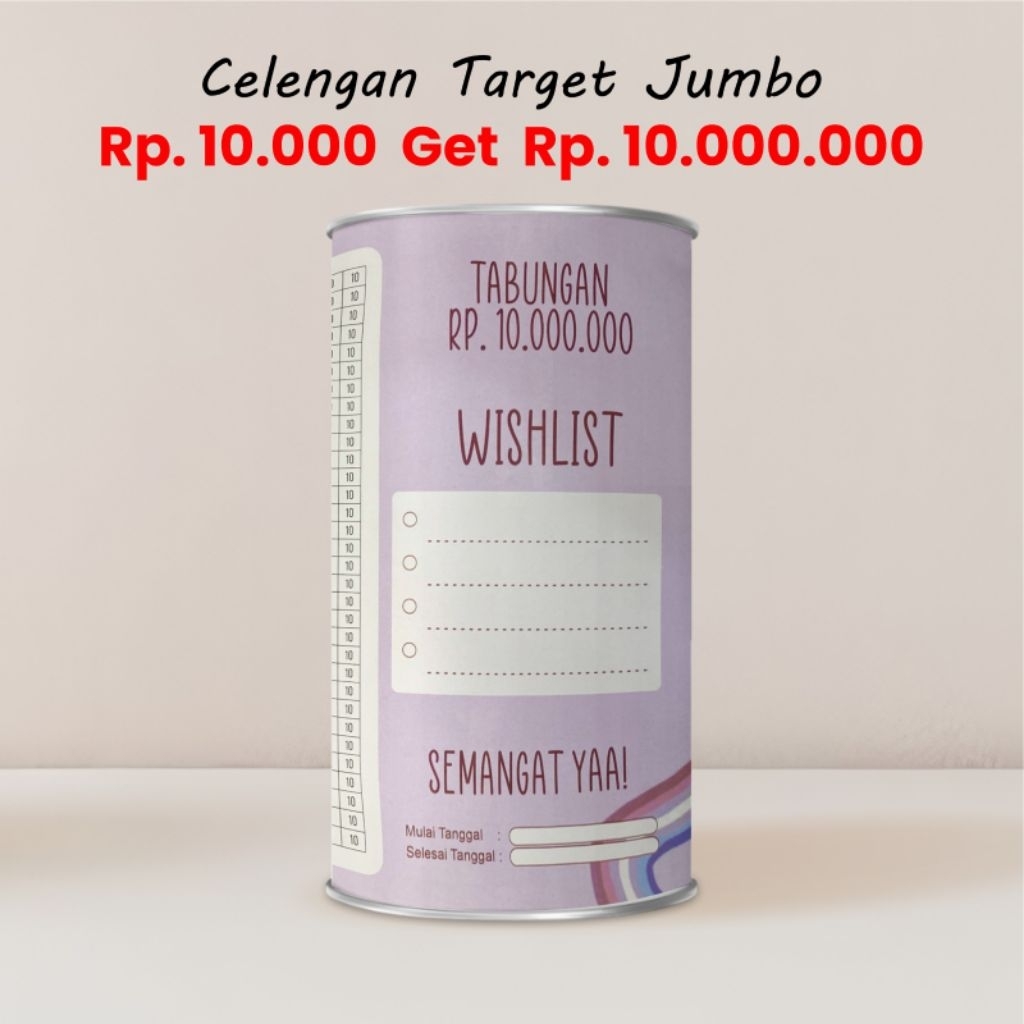 [JUMBO] CELENGAN JUMBO TARGET 10RB 10 JUTA / CELENGAN TARGET VIRAL / CELENGAN TARGET BUKAK TUTUP