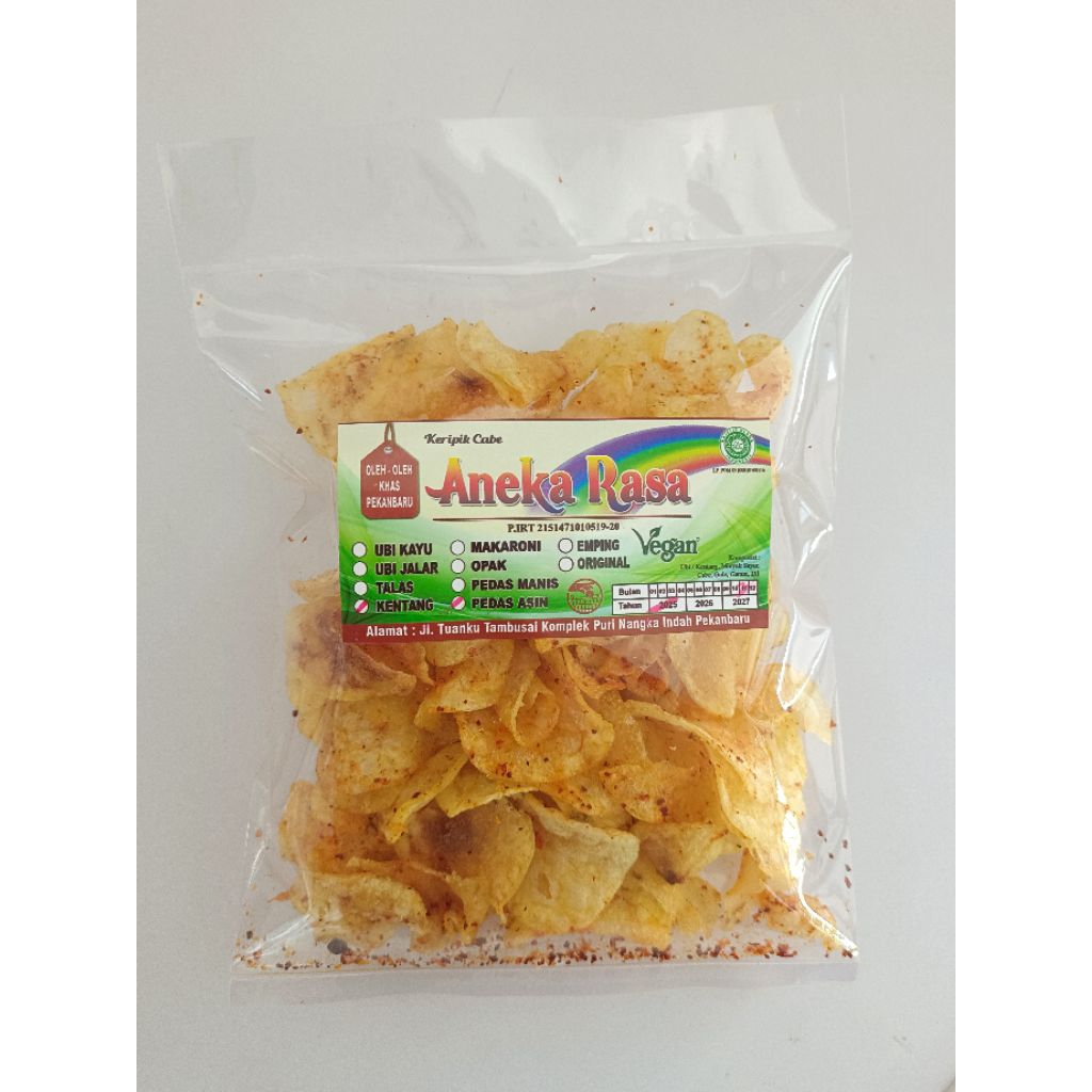 

Keripik Aneka Rasa Kentang Rasa Pedas Asin Vege