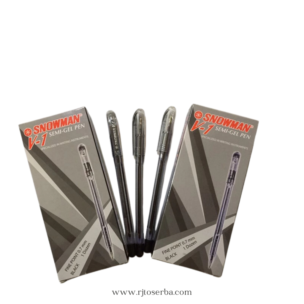 

PULPEN BALLPOINT SNOWMAN V1 V-1 SEMI-GEL PEN 0.7 MM 1 BOX ISI 12 PCS