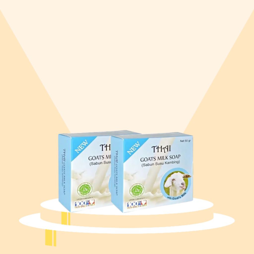 2 Pcs Thai Goats Milk Brightening Soap 50gr Bpom - Sabun Mandi Membersihkan Mencerahkan