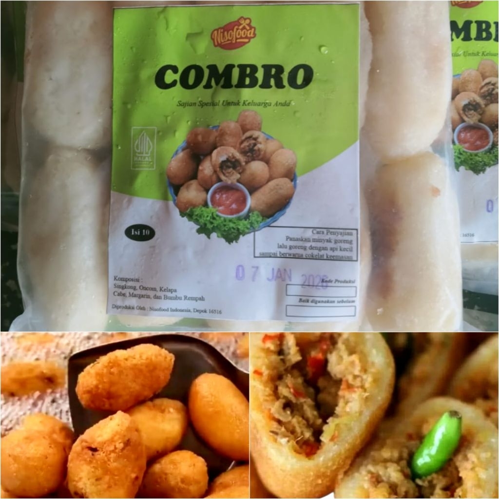 

Combro Frozen Nisa Food Isi 10 Renyah Pedas Gurih Oncom Asli