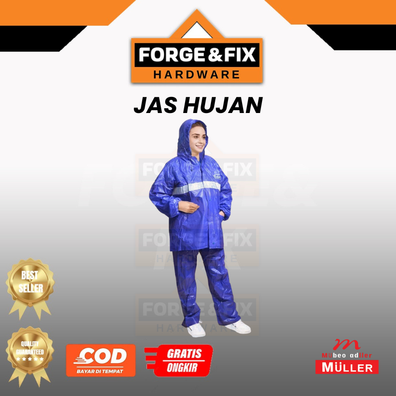 GHANA Jas Hujan Rain Coat Raincoat Zipper Resleting Waterproof Raincoat SET