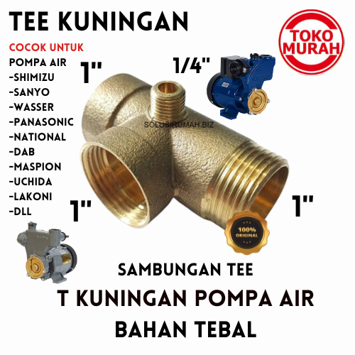 Tee Kuningan Cabang 4 / T Kuningan Sambungan Otomatis Mesin Pompa Air