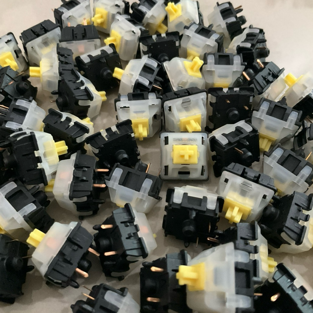 Gateron KS3X47 Milky Top Yellow Linear Switch Lubed Krytox for Mechanical Keyboard 70pcs