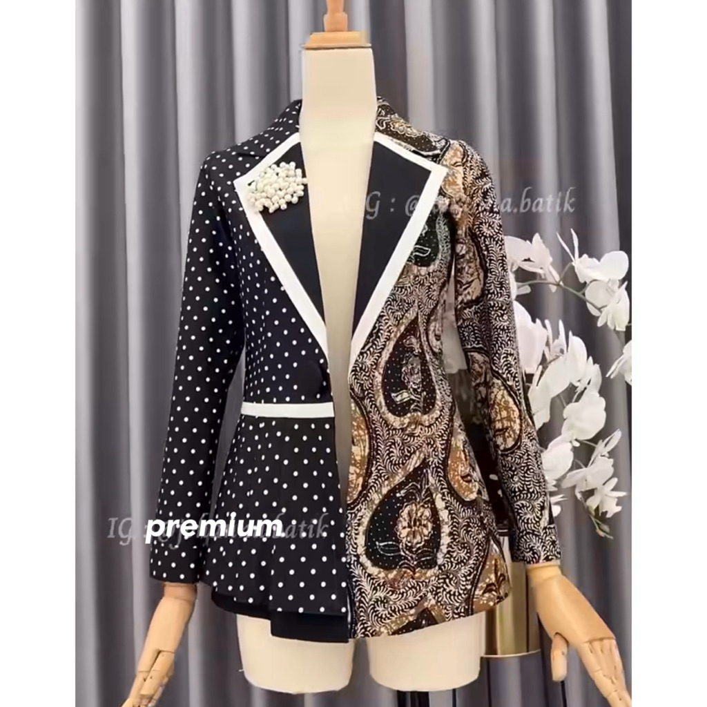 Atasan Batik Cirebon Bahan Katun | Atasan Blouse batik wanita kerja fashion