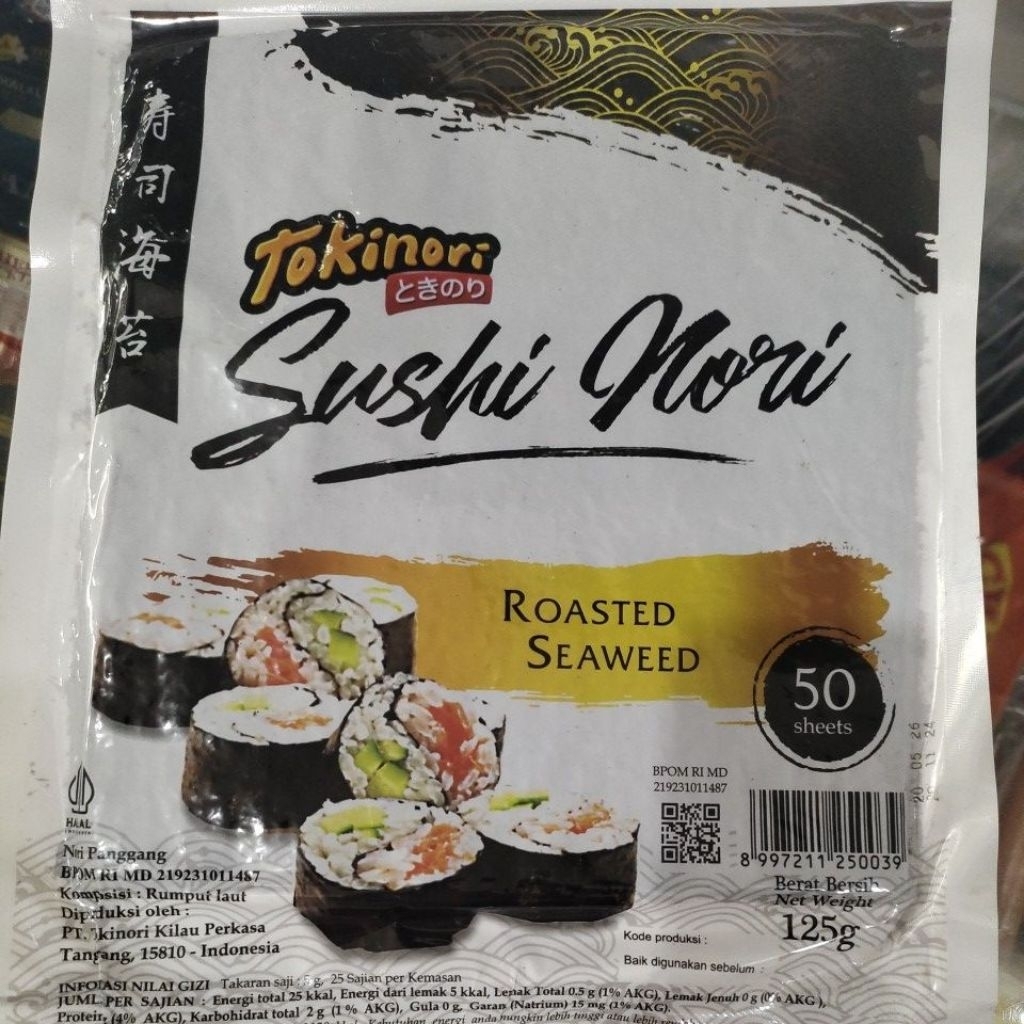 

Sushi Nori Seaweed Rumput Laut isi 50 Lembar 125GR - TOKINORI