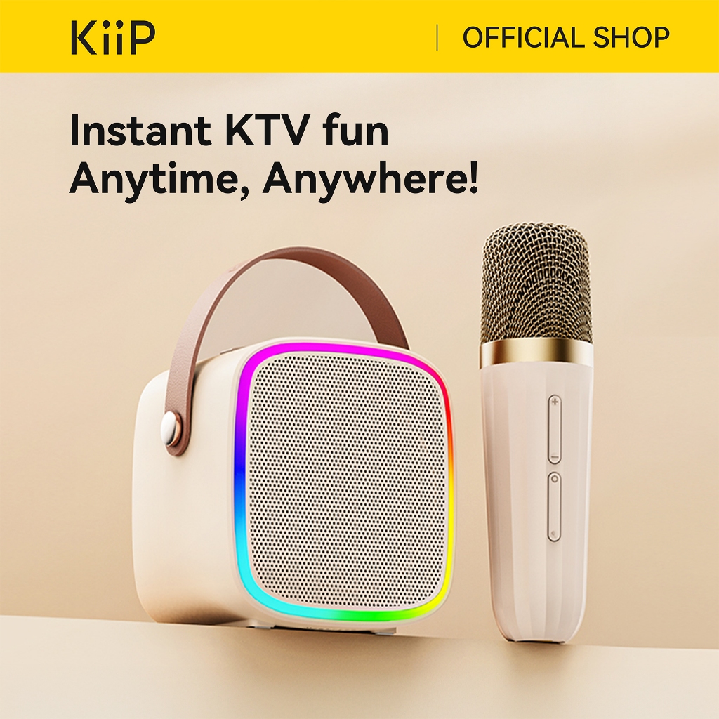 KiiP Wireless Y8 Bluetooth Portable Karaoke Wireless Speaker With Microphone RGB Audio Stereo