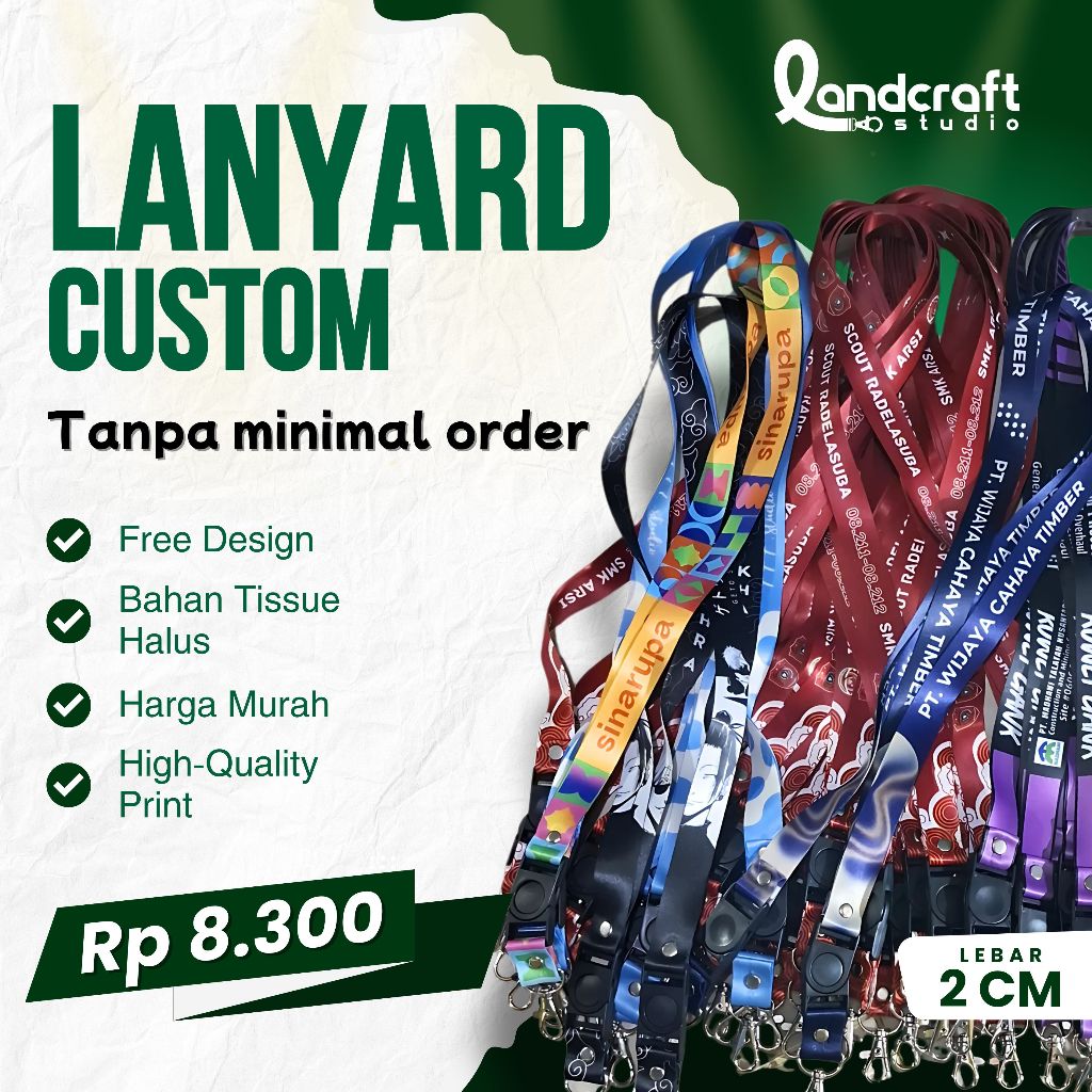 

Lanyard custom 2 cm desain suka suka, cetak tali lanyard custom, tali id card