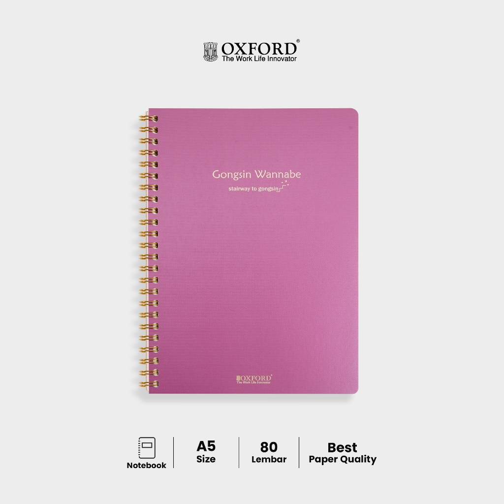

Oxford Notebook Buku Harian Spiral A5 80 Lembar – Diary Hardcover Warna Ungu Elegan