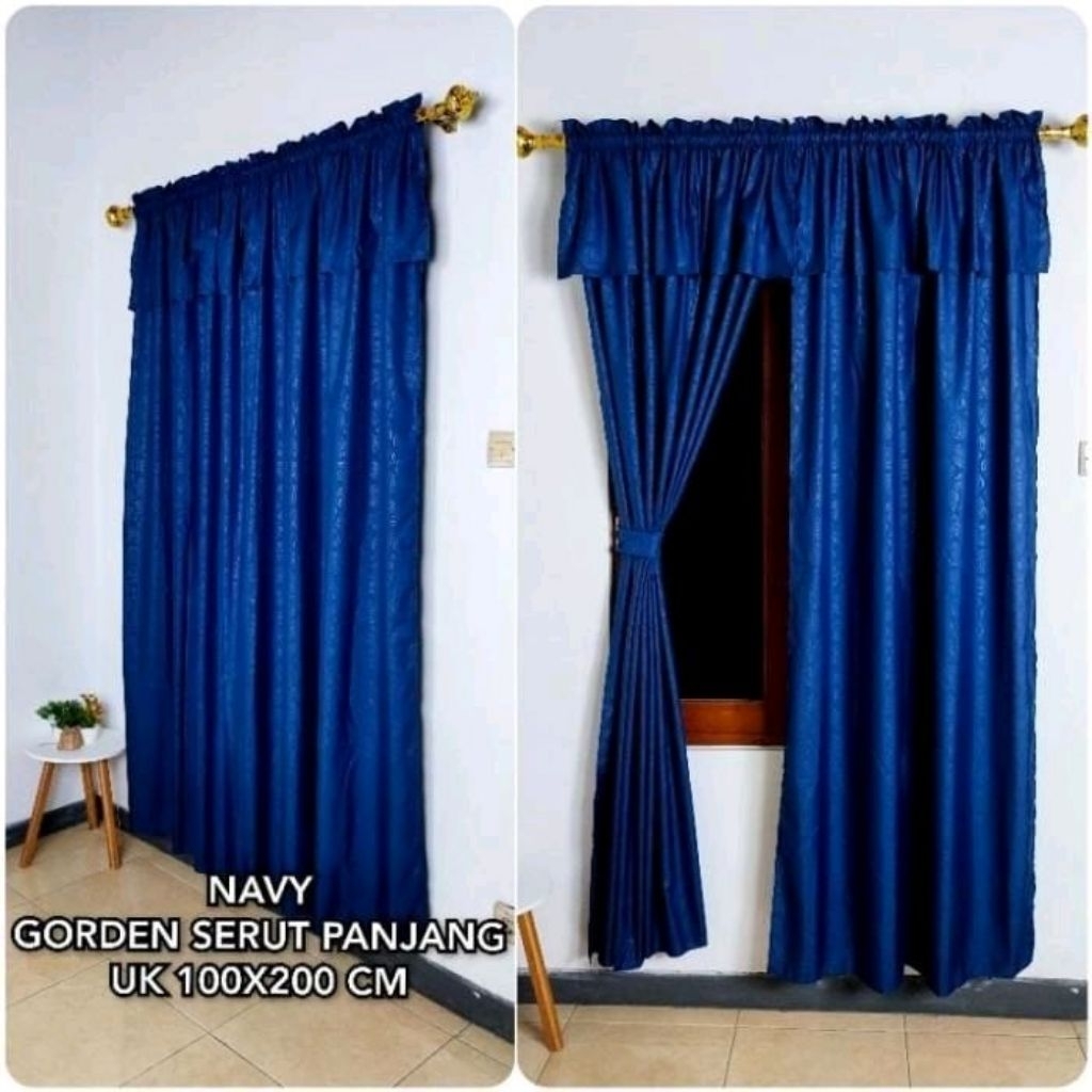 Gorden jendela polos model serut poni Bahan katun micro Hordeng jendela kecil