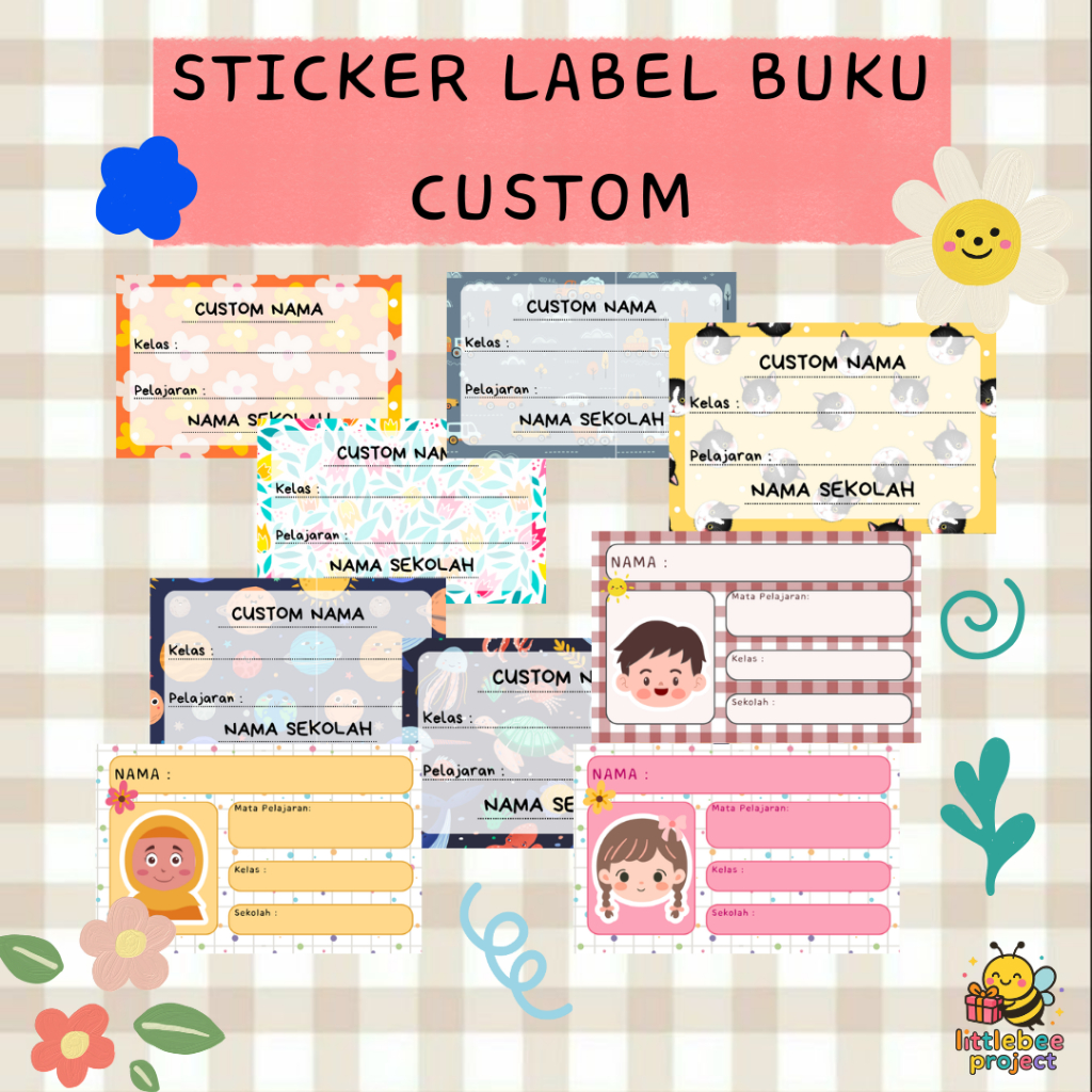 

[LBP] - 16 PCS STICKER LABEL BUKU/ STICKER LABEL BUKU MOTIF ID CARD/ STICKER BUKU ANAK