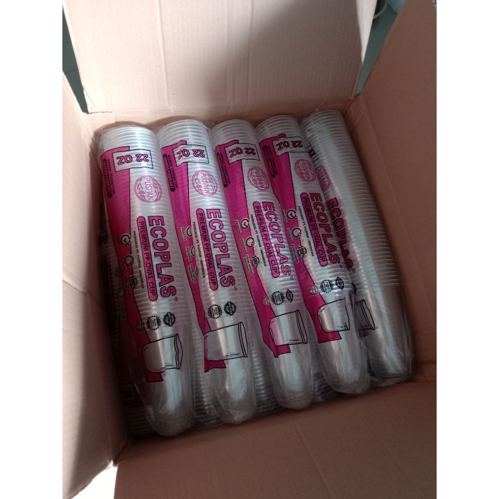 Puspan Ecoplas Cup Oval / U-Cup 22oz